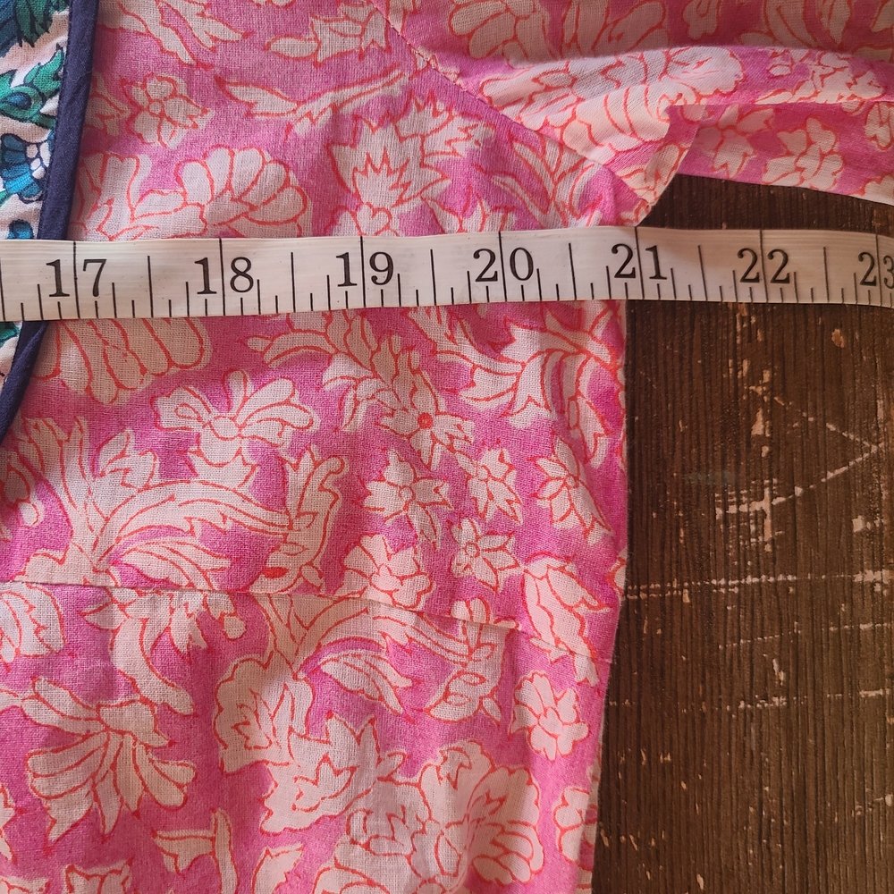 ​SZ Blockprints x J.Crew Kitty Dress in Pink Blue Floral Block Print - Picture 11 of 12